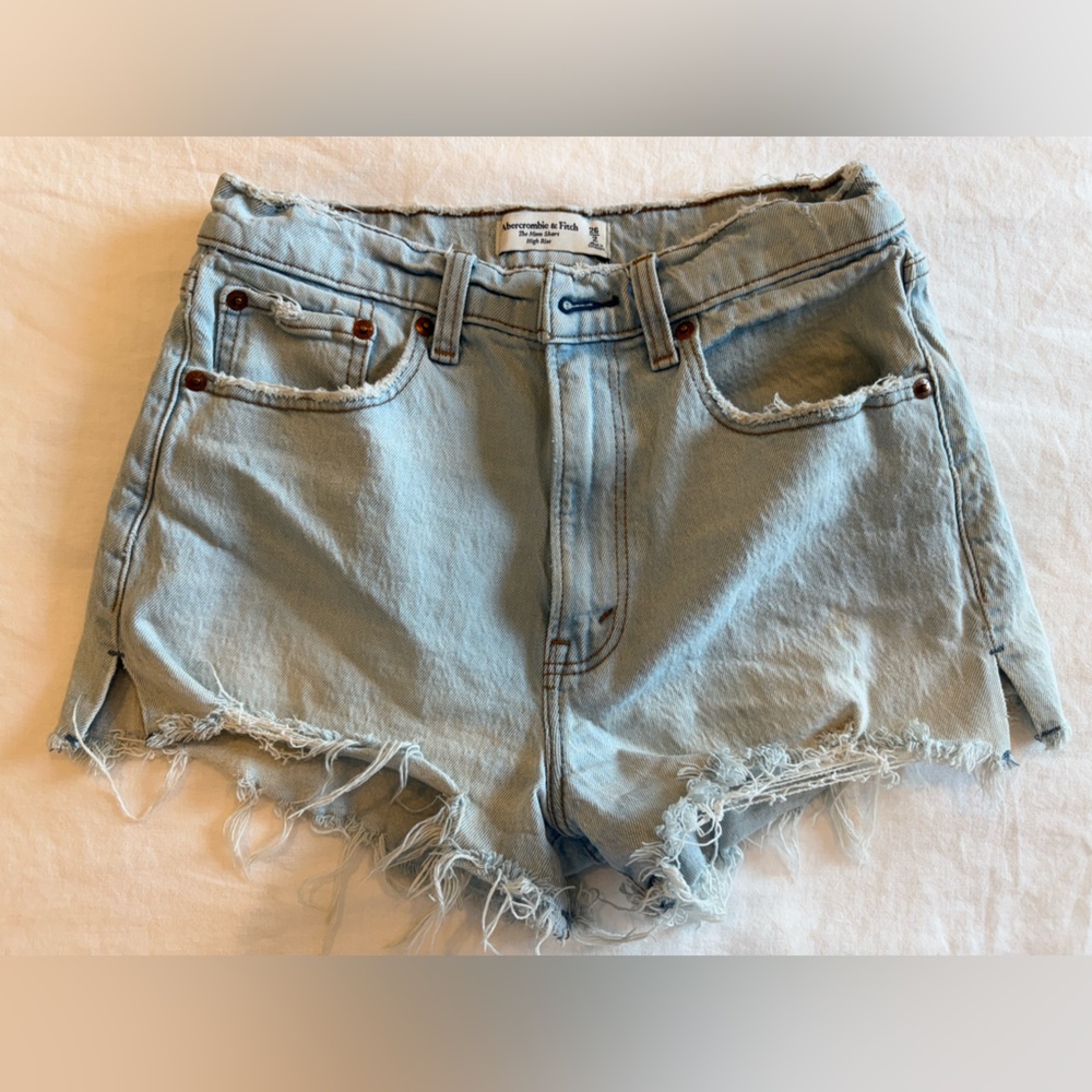Abercrombie & Fitch Frayed Light Blue Jean Shorts